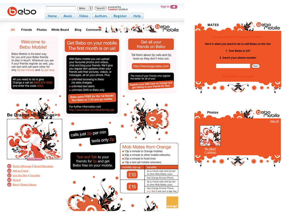BeboProfileDesign-OrangeUK