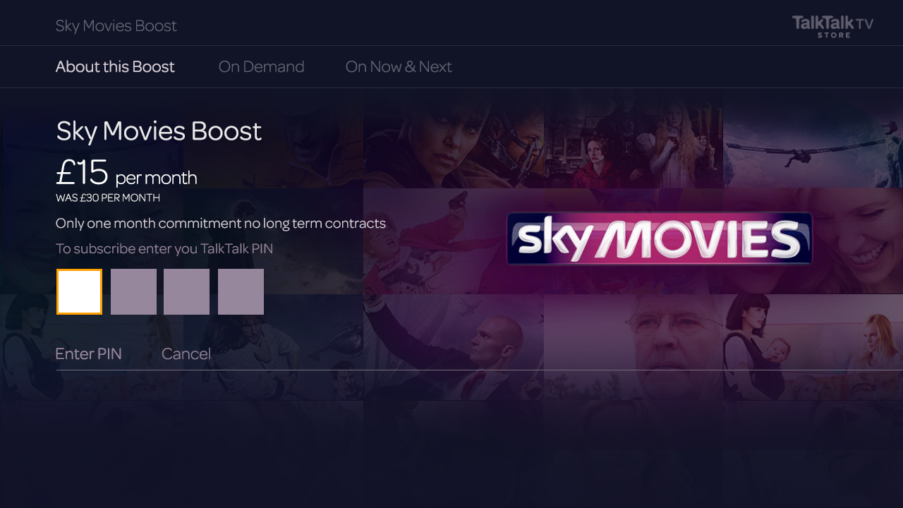 Sky Movies About This Boost Enter PIN 1
