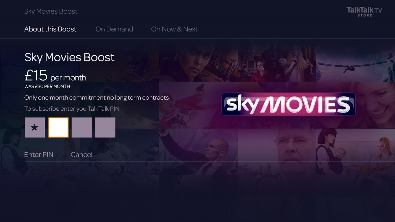 Sky Movies About This Boost Enter PIN 2