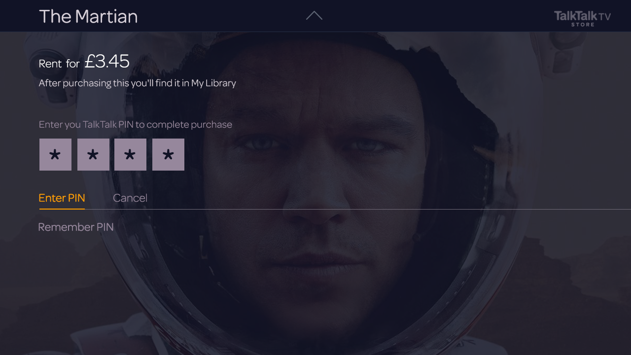 The Martian Rent ENTER PIN