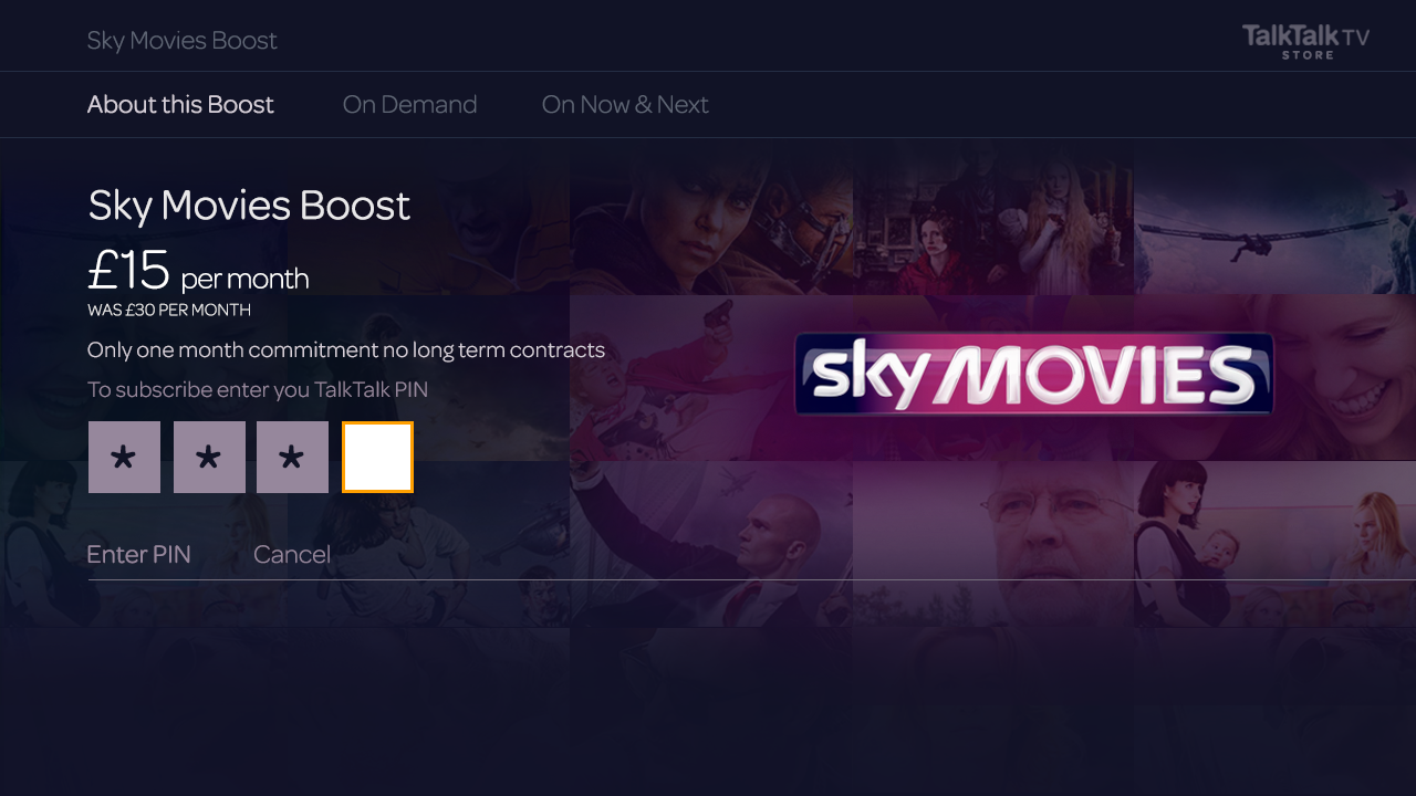Sky Movies About This Boost Enter PIN 4