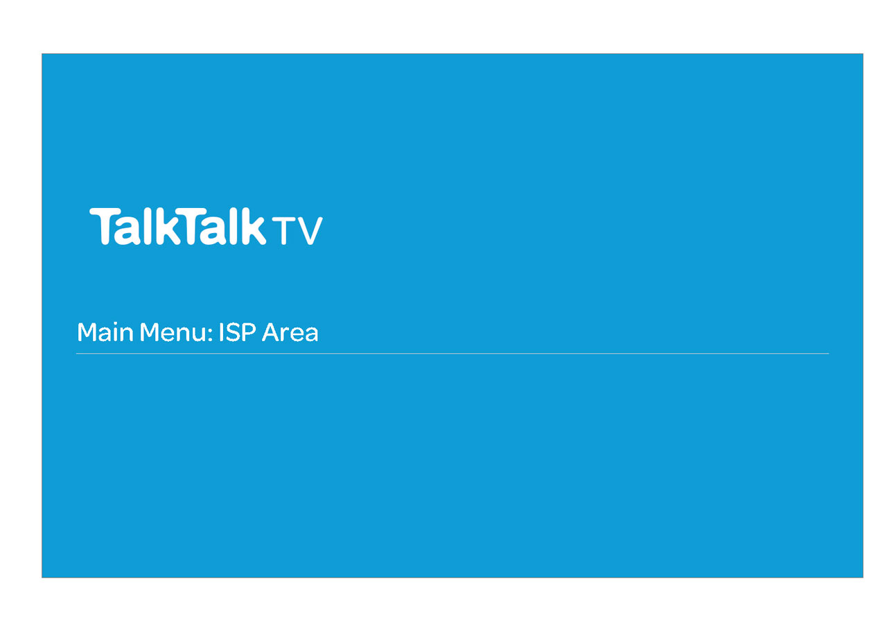 UX MyTalkTalkTV ISP Area