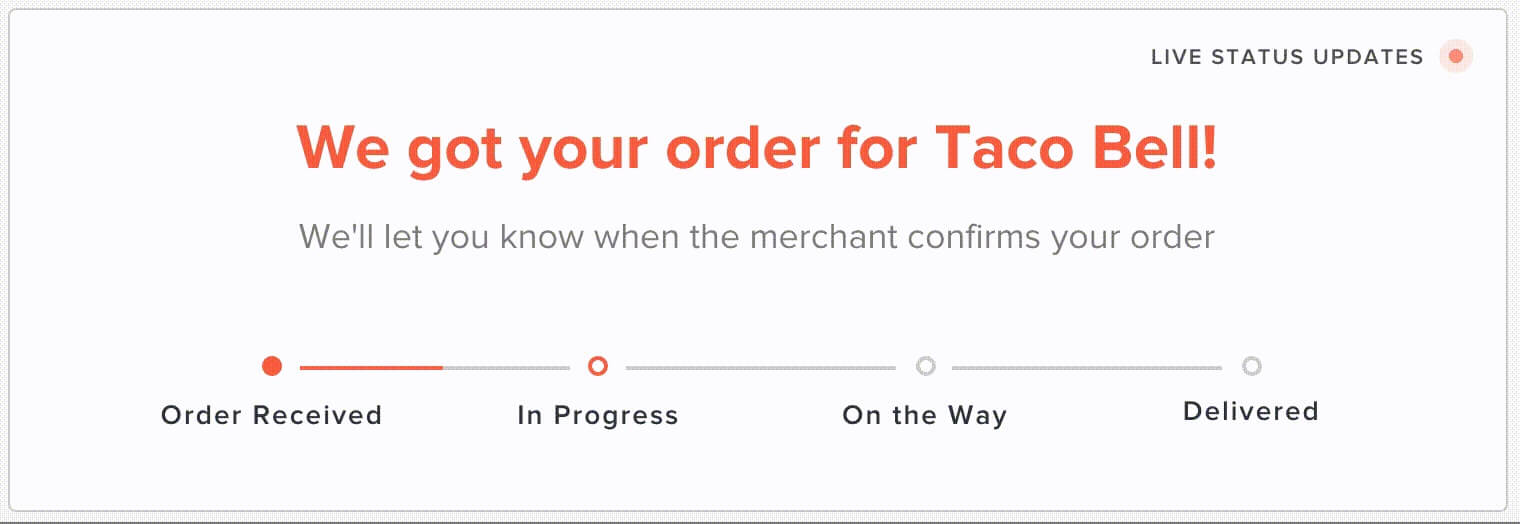 Competitors Order Tracking Experience